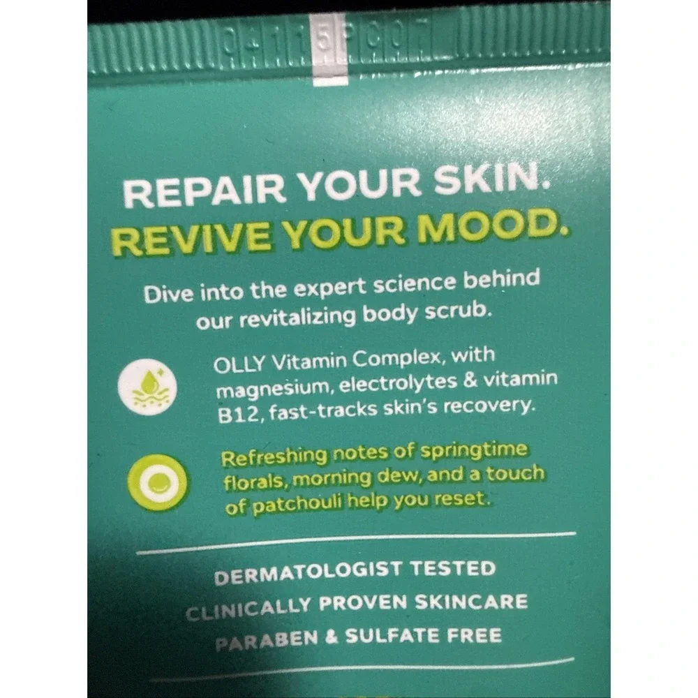 (2) OLLY Revive Mood+Skin Vitamin Infused Body Scrub 6oz Refreshing Neroli Dew